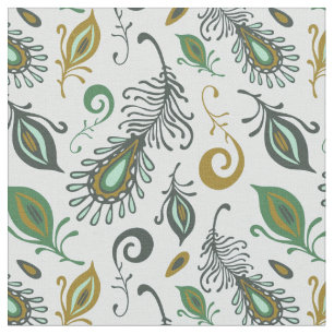 Colourful Various Feathers Fabric