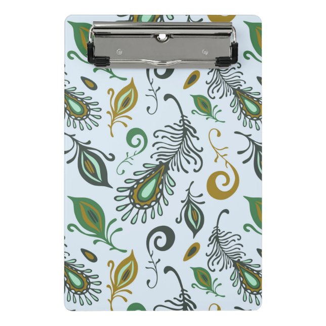 Colourful Various Feathers Mini Clipboard (Front)