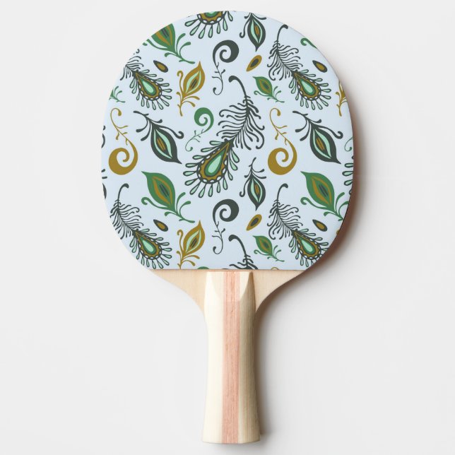 Colourful Various Feathers Ping Pong Paddle (Front)