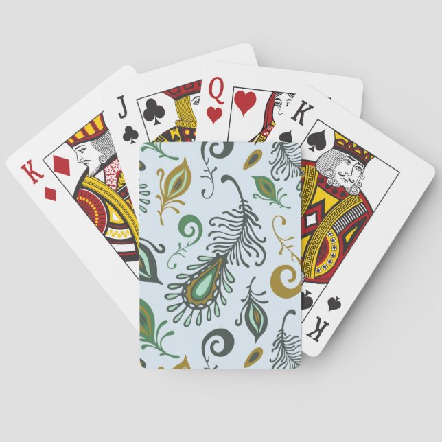Colourful Various Feathers Playing Cards (Back)