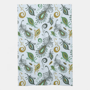 Colourful Various Feathers Tea Towel