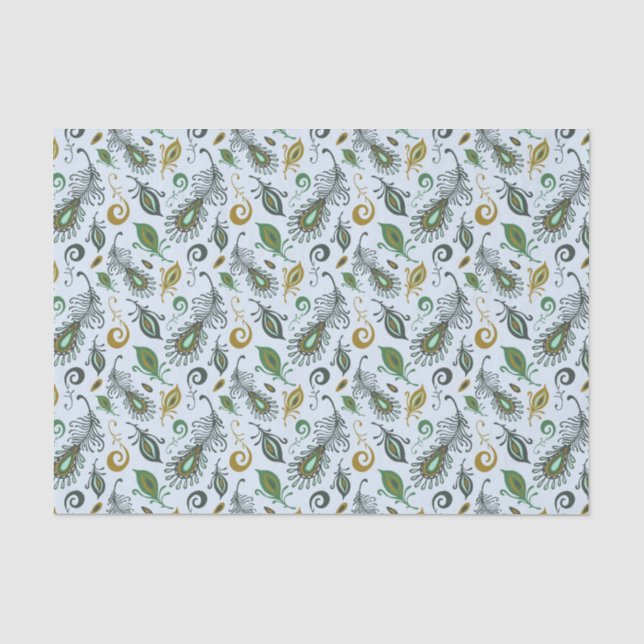 Colourful Various Feathers Tissue Paper (Front)