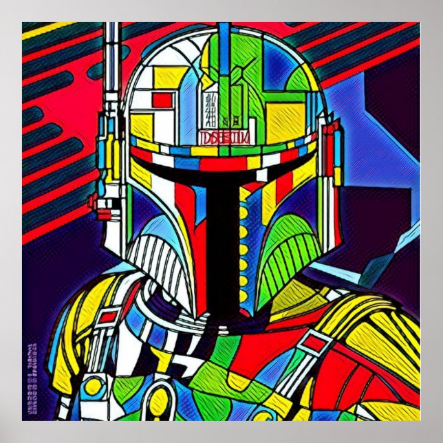 Colourful Vector Robot Illustration T-Shirt Baby B Poster (Front)