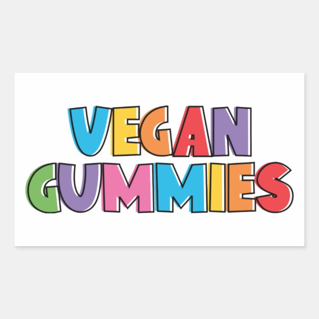 Colourful Vegan Gummies Rectangular Sticker (Front)