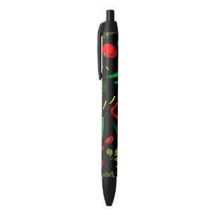 Colourful Vegetable Icons      Black Ink Pen