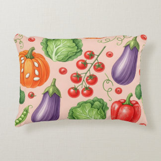 Colourful Vegetable Pattern Illustration Decorative Cushion