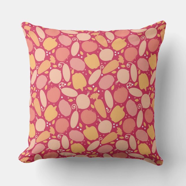 Colourful vegetables pattern cushion (Front)