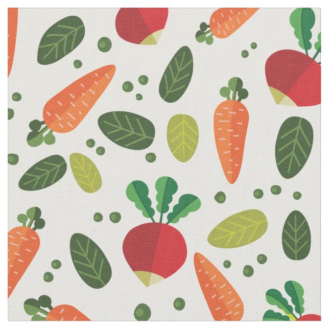 Colourful Vegetables Pattern Fabric (Close Up)