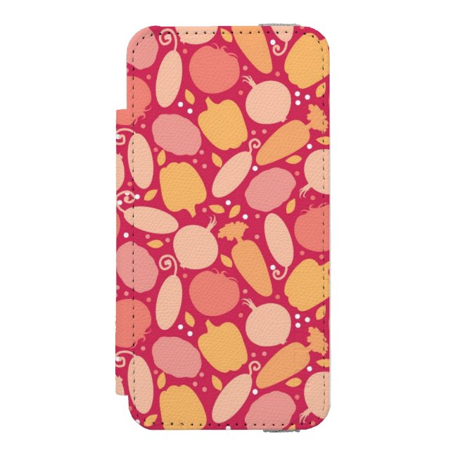Colourful vegetables pattern incipio iPhone wallet case (Folio Front)