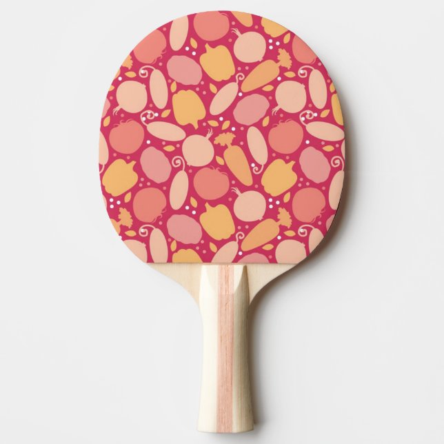 Colourful vegetables pattern ping pong paddle (Front)