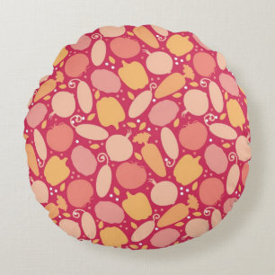 Colourful vegetables pattern round cushion