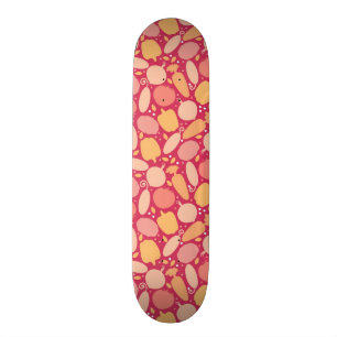 Colourful vegetables pattern skateboard