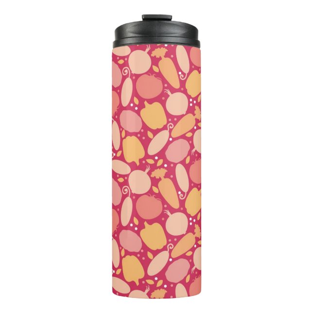 Colourful vegetables pattern thermal tumbler (Front)