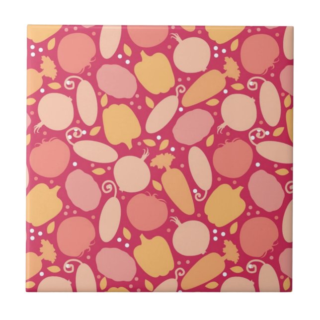 Colourful vegetables pattern tile (Front)