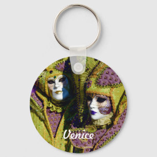 Colourful Venetian Couple Key Ring