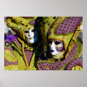 Colourful Venetian Couple Poster