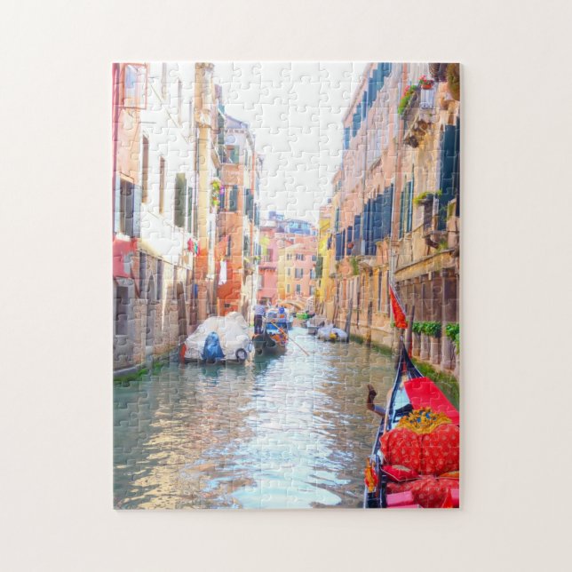 Colourful Venice Canal & gondola, Venezia Italy Jigsaw Puzzle (Vertical)
