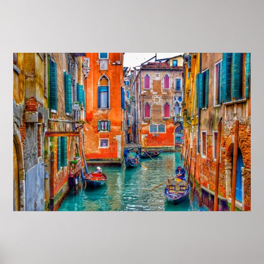 COLOURFUL VENICE CANAL, ITALY POSTER | Zazzle.com.au