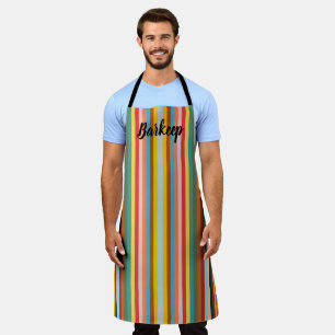 Colourful Vertical Retro Stripes  Apron