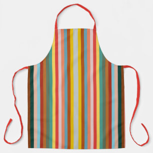 Colourful Vertical Retro Stripes  Apron
