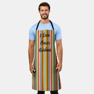 Colourful Vertical Retro Stripes Apron