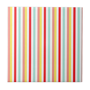 Colourful Vertical Stripe Pattern Ceramic Tile