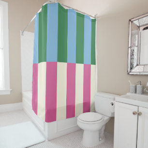 Colourful Vertical Striped Pattern Shower Curtain
