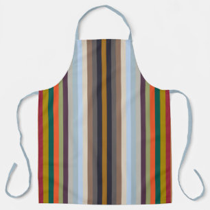 Colourful Vertical Stripes Of Fall And Winter Apron
