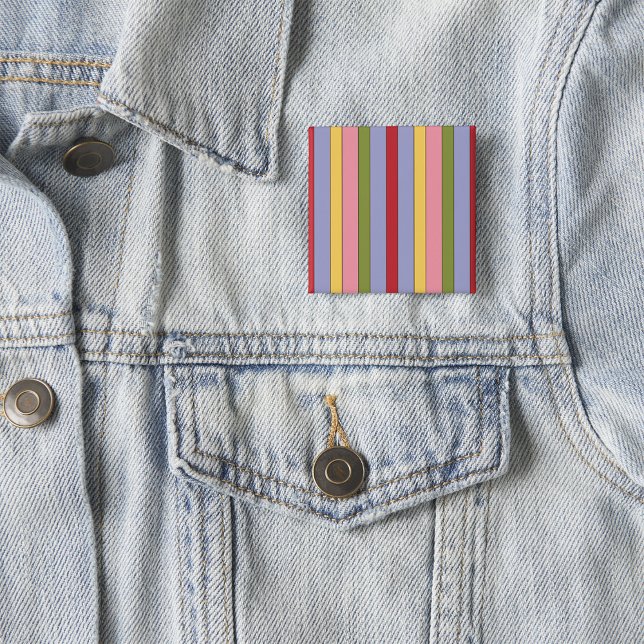 Colourful Vertical Stripes Pattern 15 Cm Square Badge (Creator Uploaded)