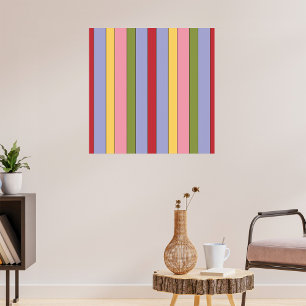 Colourful Vertical Stripes Pattern Poster