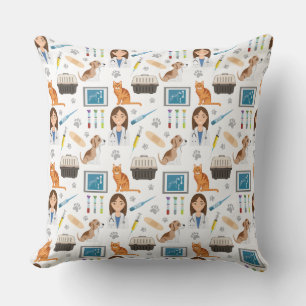 Colourful Veterinary Medical Doctor Vet DVM Patter Cushion