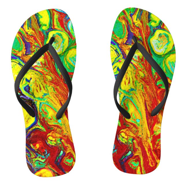 Colourful Vibrance Pattern Thongs (Footbed)
