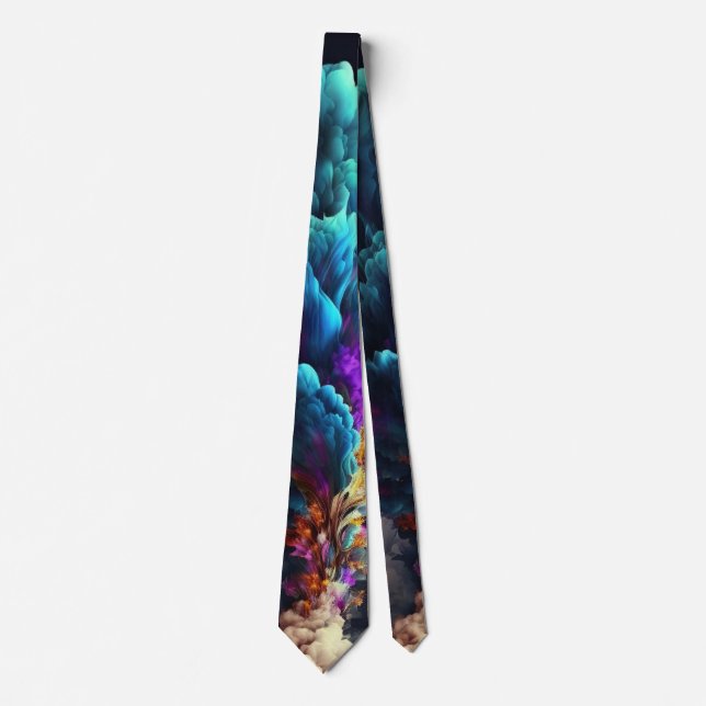 Colourful vibrant abstract modern pattern neck tie (Front)