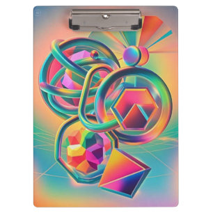 Colourful Vibrant and whimsical abstract artwork Clipboard