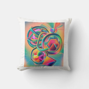 Colourful Vibrant and whimsical abstract artwork Cushion