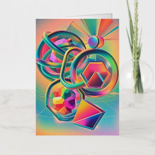 Colourful Vibrant and whimsical abstract artwork Foil Greeting Card