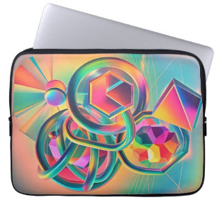 Colourful Vibrant and whimsical abstract artwork Laptop Sleeve