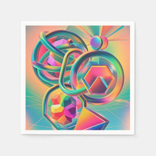 Colourful Vibrant and whimsical abstract artwork  Napkin