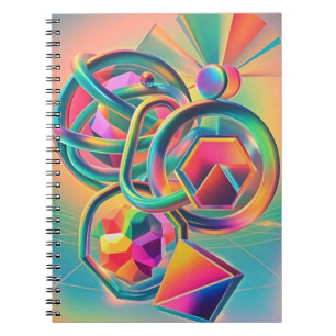 Colourful Vibrant and whimsical abstract artwork  Notebook