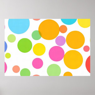 Colourful Vibrant Circle Pattern Modern Abstract  Poster