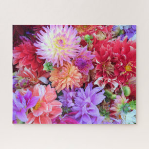 Colourful Vibrant Dahlia Flowers  Jigsaw Puzzle
