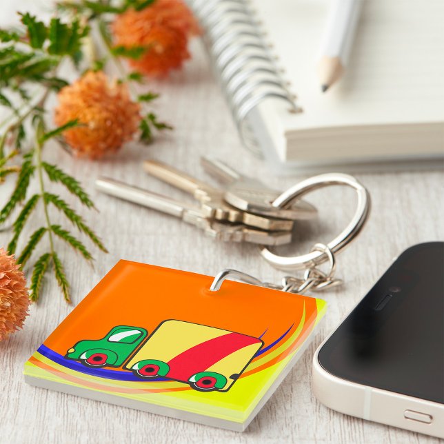 Colourful Vibrant Delivery Truck Key Ring (Creator Uploaded)