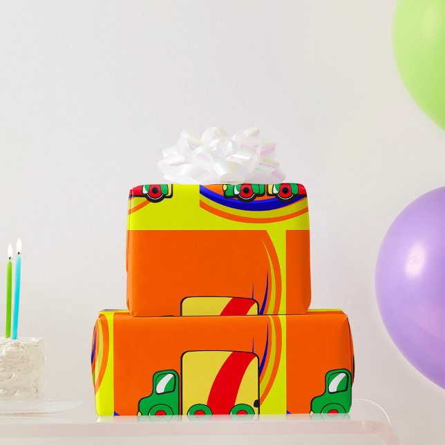 Colourful Vibrant Delivery Truck Wrapping Paper (Creator Uploaded)