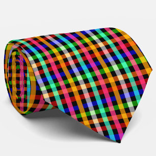 Colourful Vibrant Gingham Check Design Tie