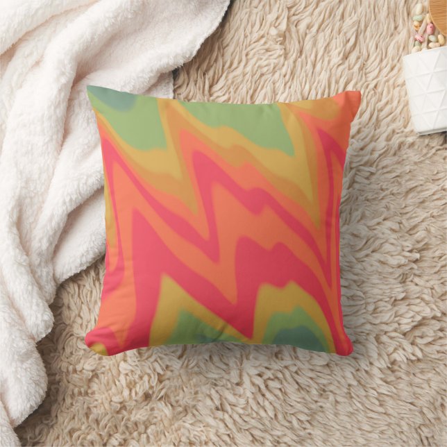 Colourful Vibrant Girly Glam Modern Rainbow Cushion (Blanket)