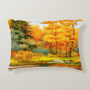 Colourful vibrant hand drawn watercolor sketch dra decorative cushion