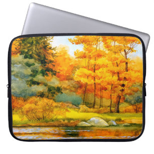 Colourful vibrant hand drawn watercolor sketch dra laptop sleeve