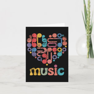 Colourful Vibrant Music-themed Heart Tee For Enthu Card