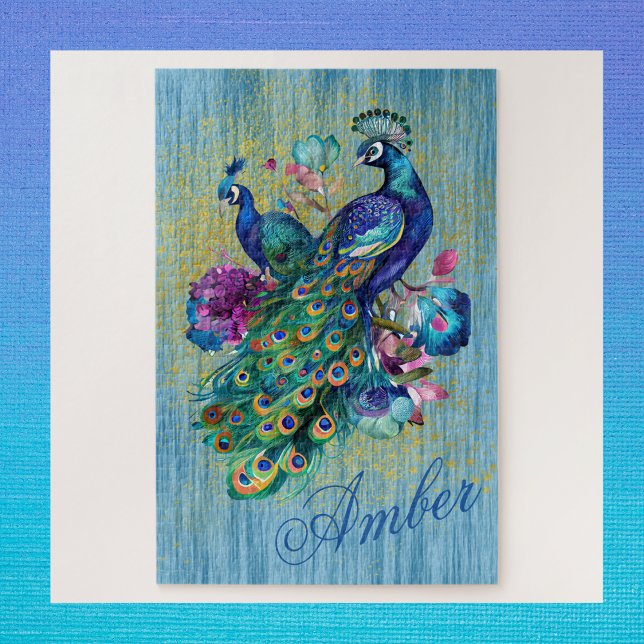 Colourful vibrant peacock plume peafowl tail custo jigsaw puzzle (Creator Uploaded)