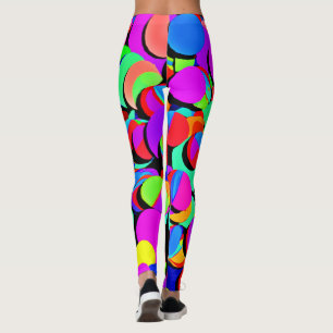 Colourful Vibrant Retro Revival Pattern Leggings